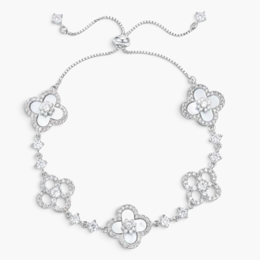 Bracelet trèfle Sakura pavé