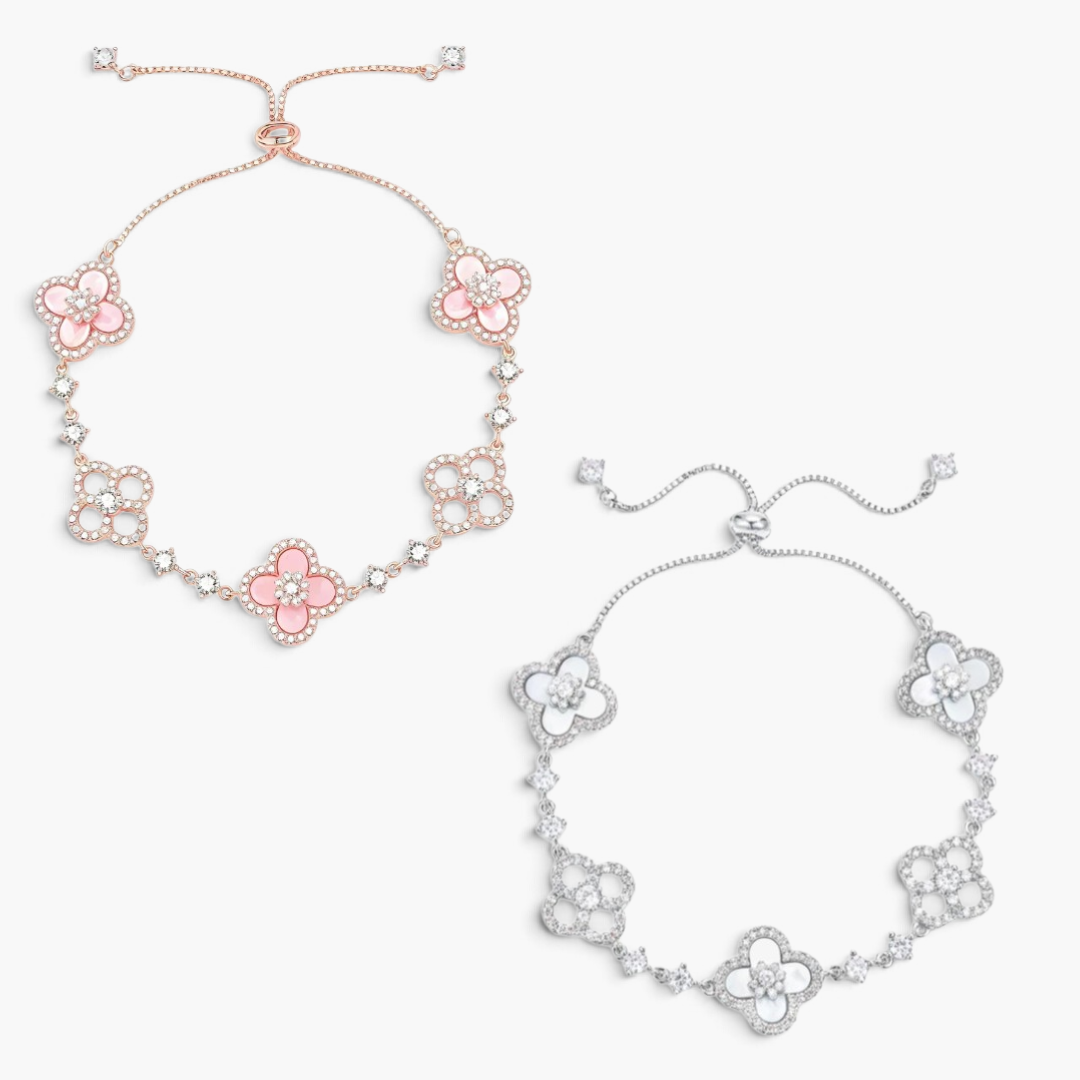 Bracelet trèfle Sakura pavé