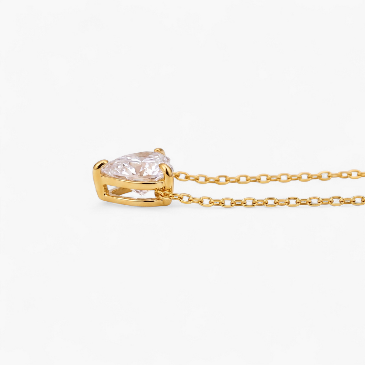 Heart CZ Solitaire Pendant Necklace — Default Title