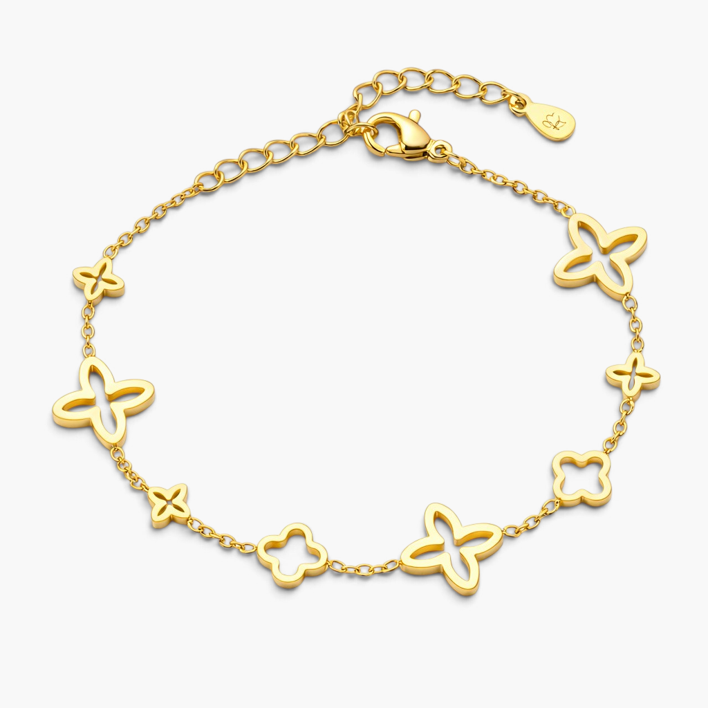 Bracelet ouvert trèfle à quatre feuilles