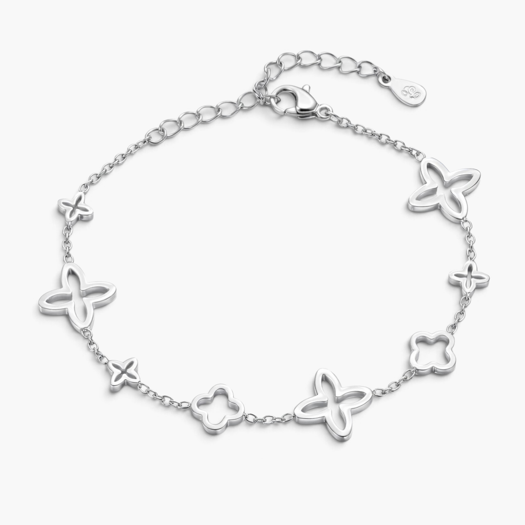 Bracelet ouvert trèfle à quatre feuilles