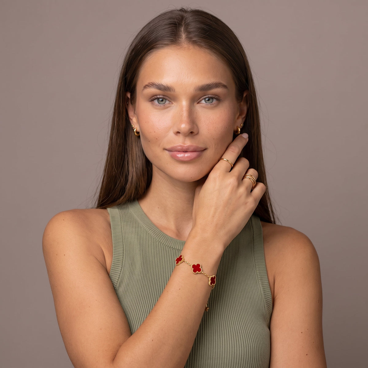Bracelet trèfle en nacre