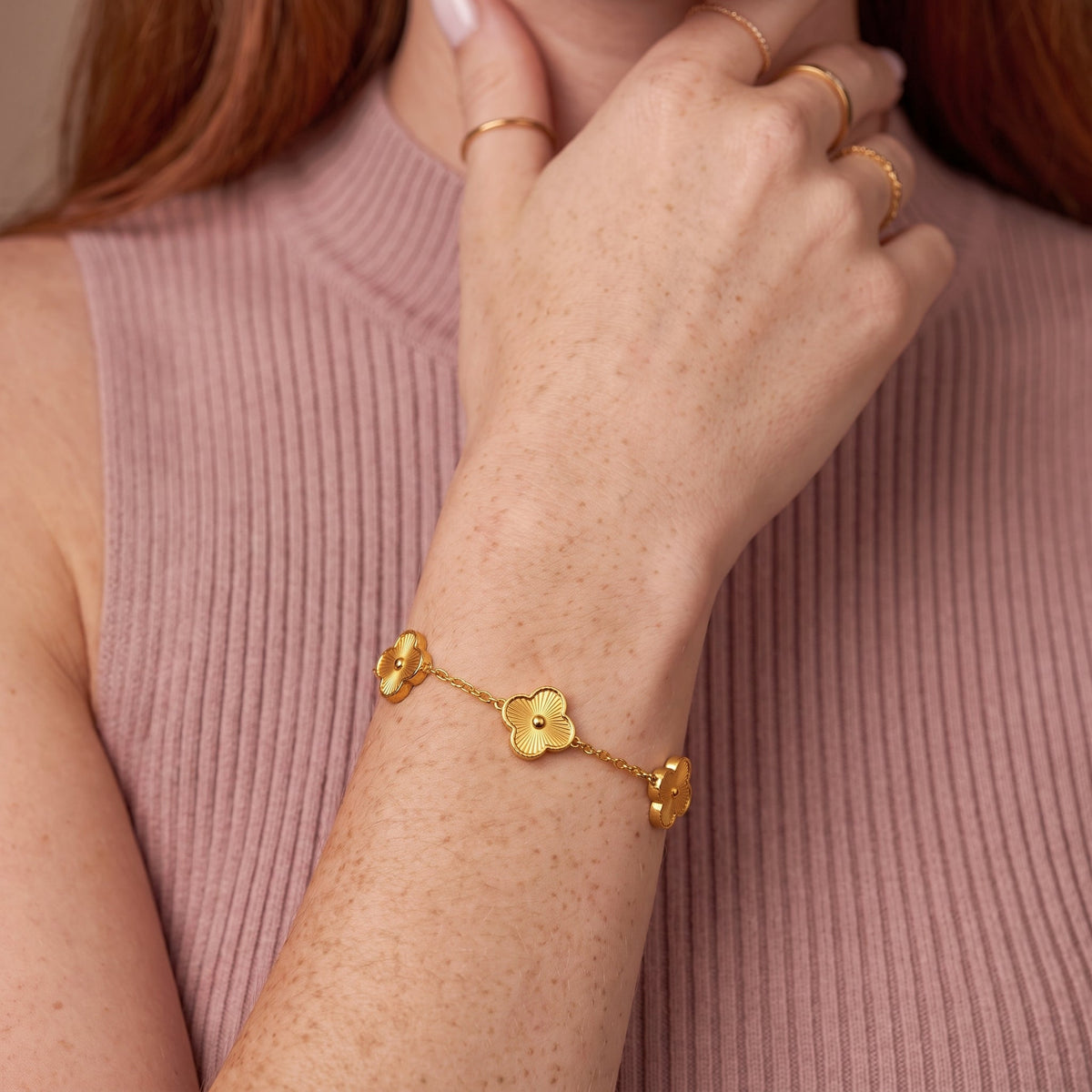 Bracelet trèfle délicat