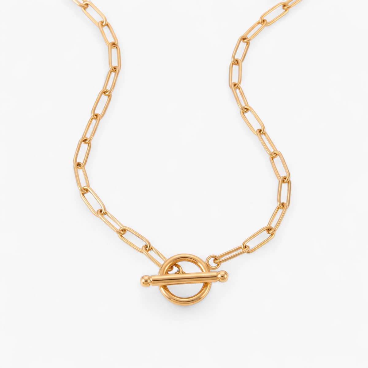 Chunky Gold Paperclip Necklace - Gold