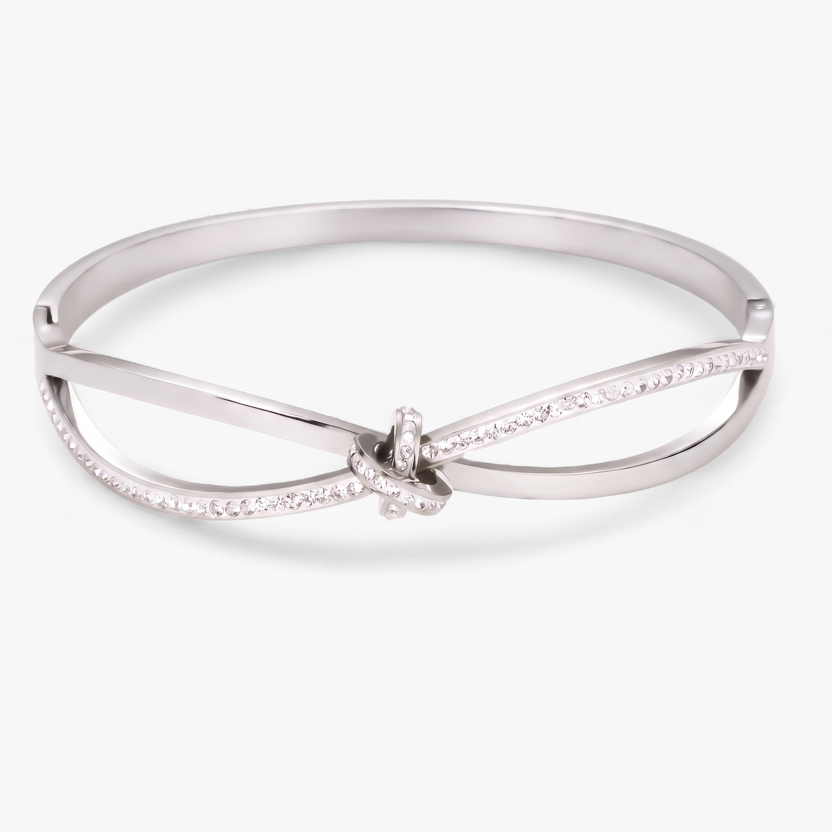Knot Cuff Bangle Bracelet - Silver