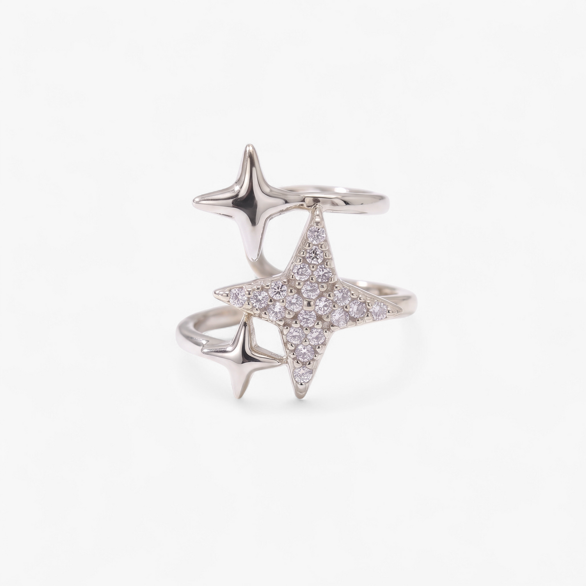 Star Ear Cuff Earrings - Silver