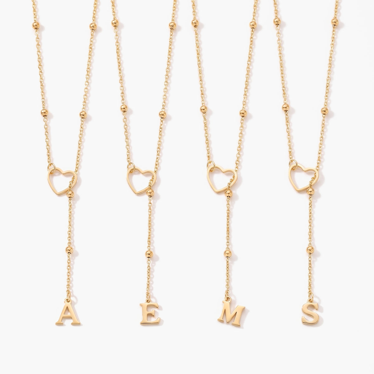Lariat Initial Necklace - Gold