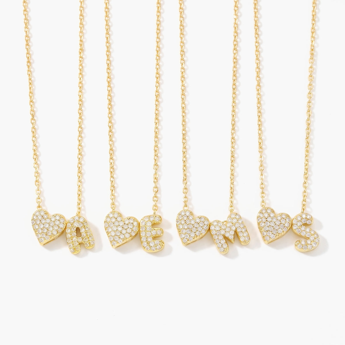 Bubble Initial Necklace - Gold