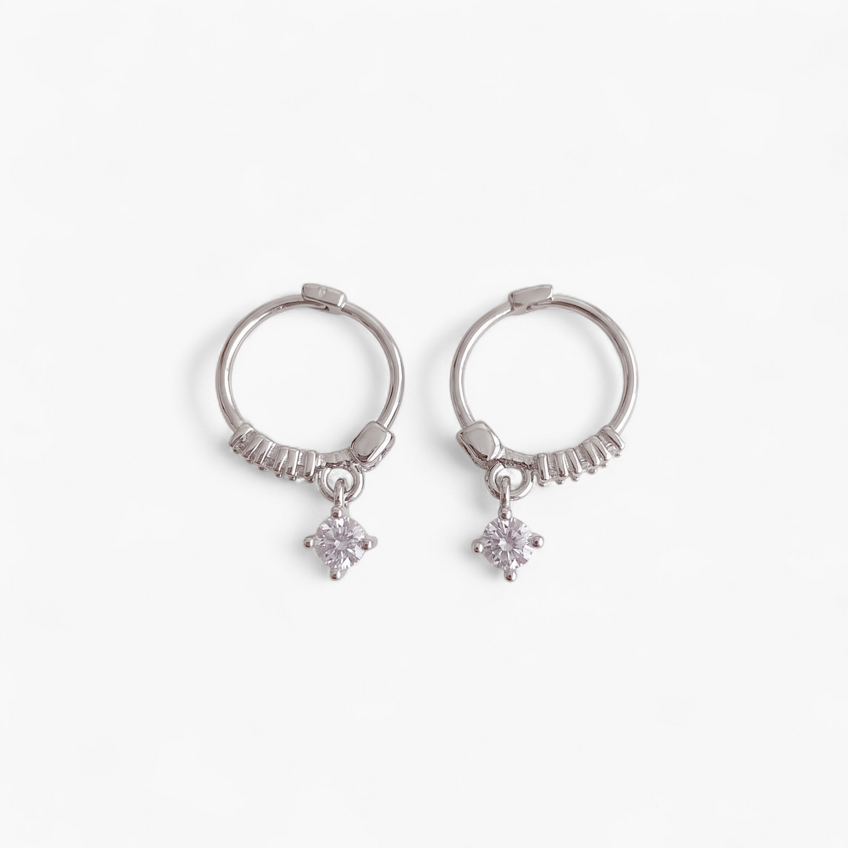 Clip On Mini Hoop Earrings - Silver