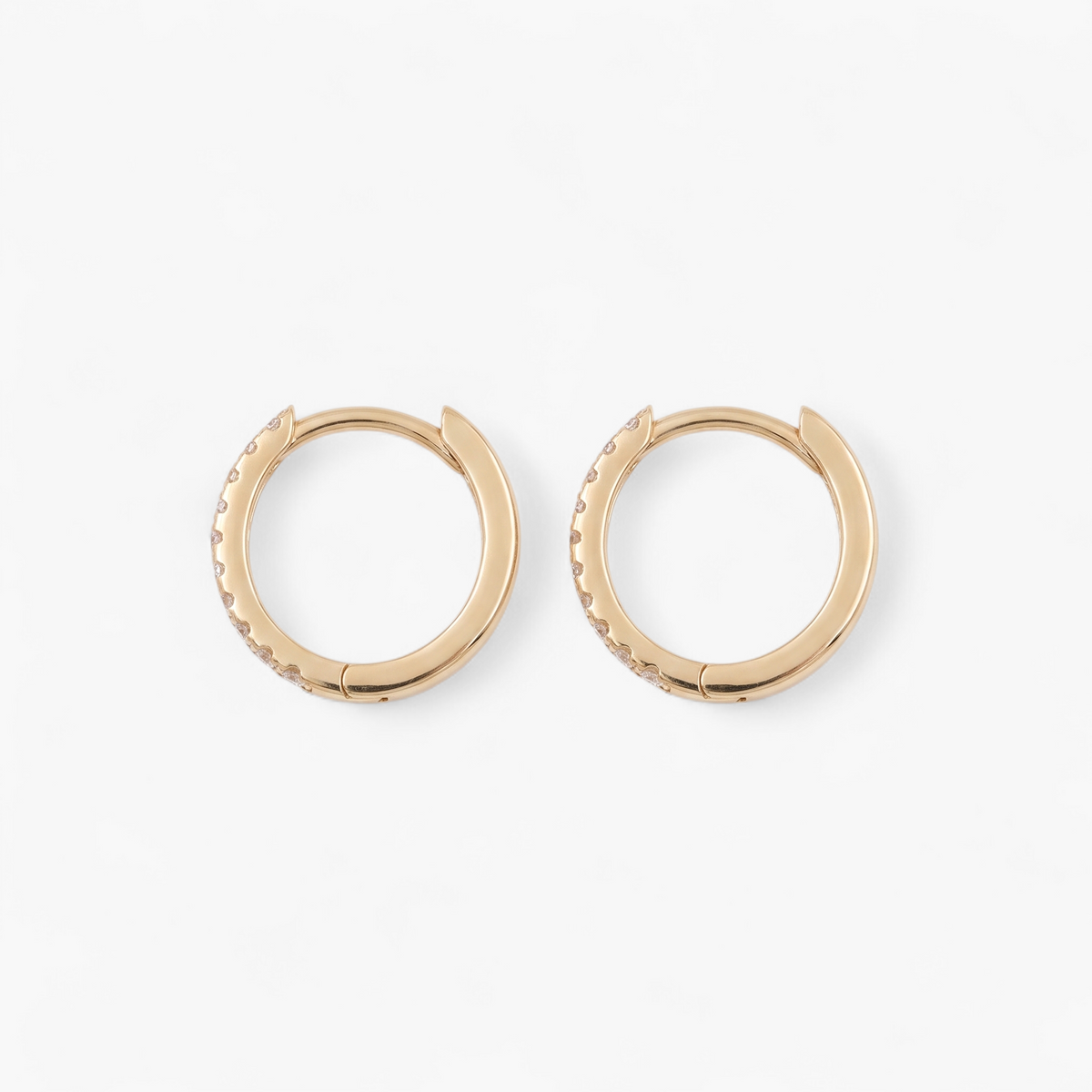 Cubic Zirconia Mini Hoop Earrings - Gold