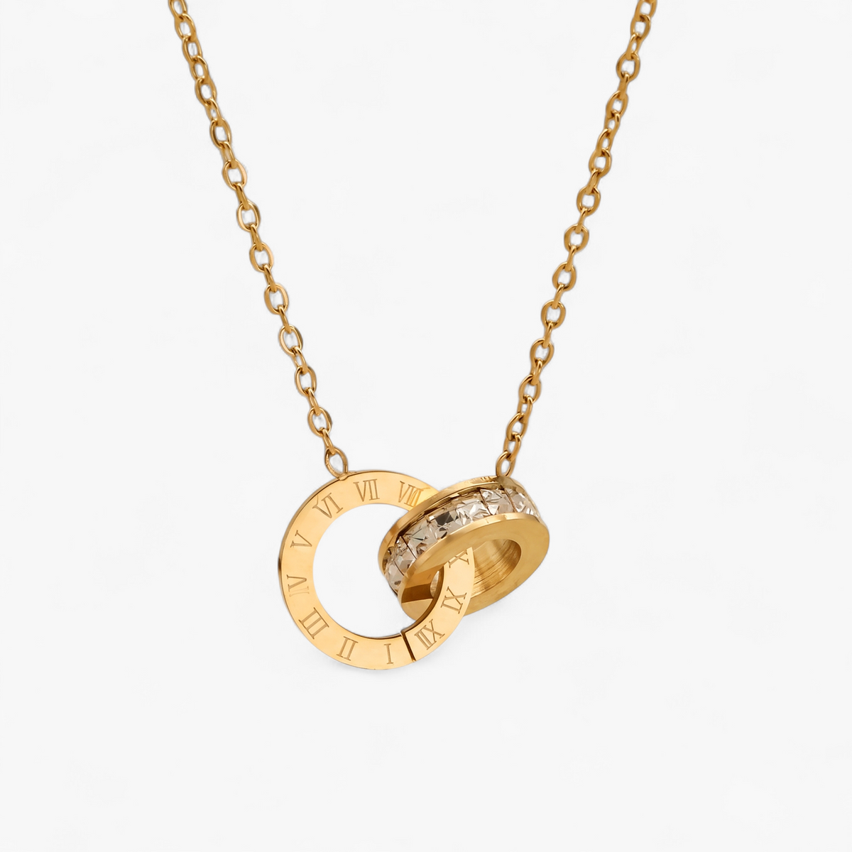 Roman Numeral Pendant Necklace - Gold