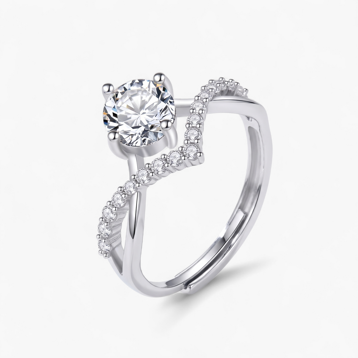 Princess Cut Cubic Zirconia Ring - Silver