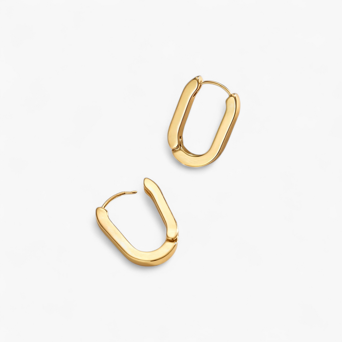 Oval Huggie Hoop Earrings - Gold