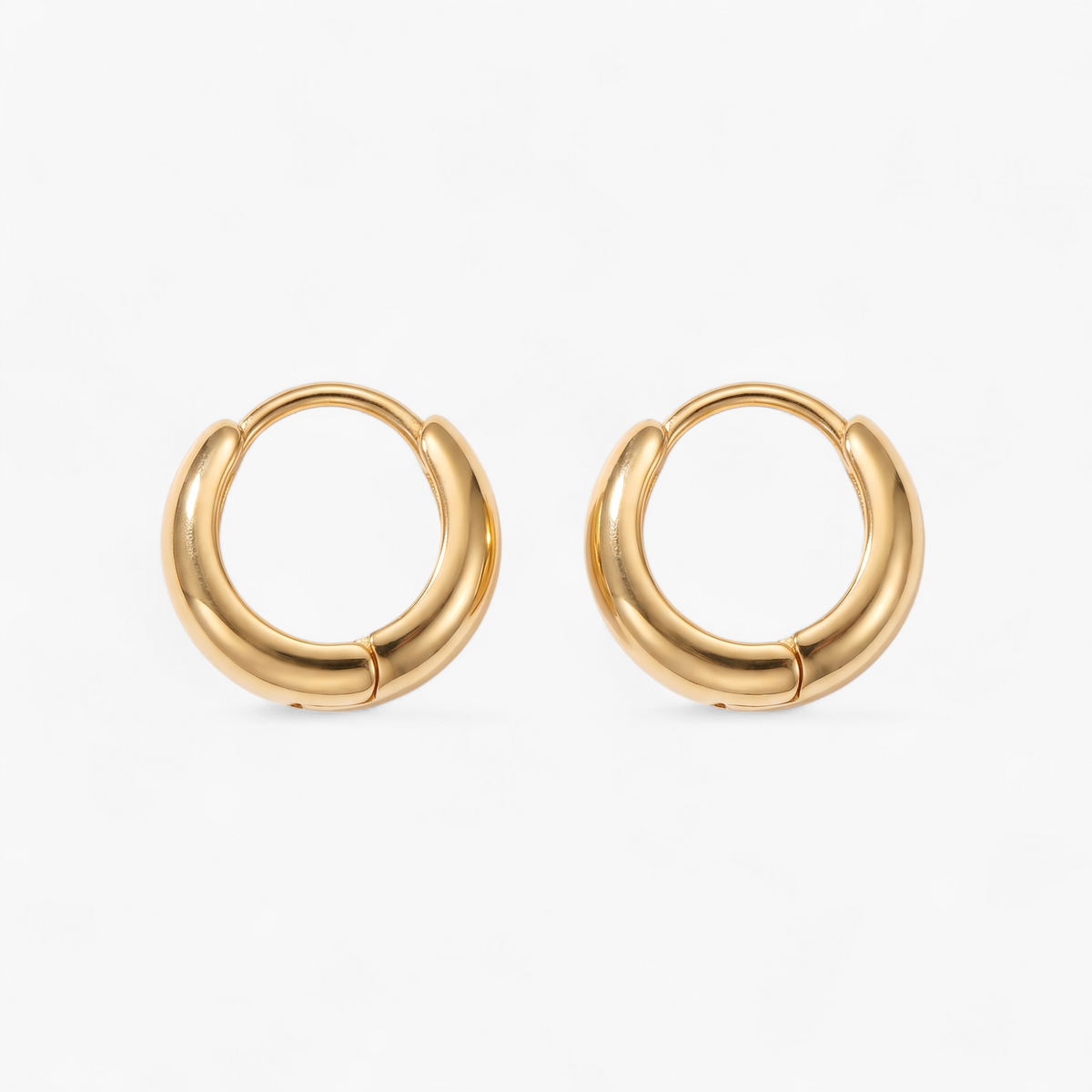 Small Chunky Hoop Earrings - Gold