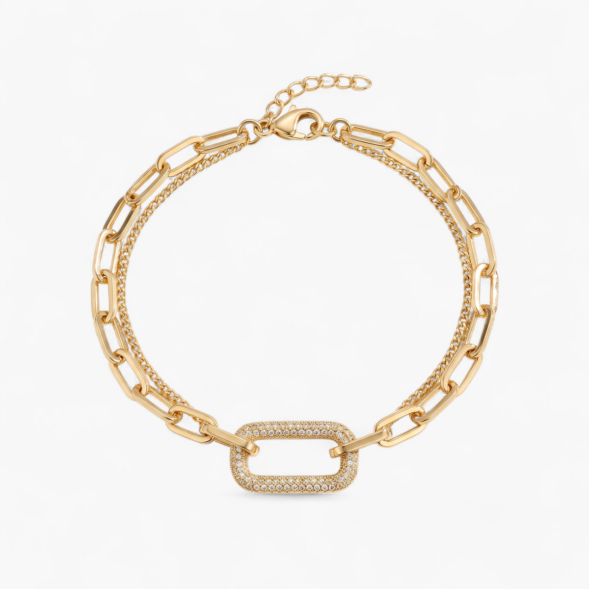 Gold Paperclip Chain Bracelet - Gold