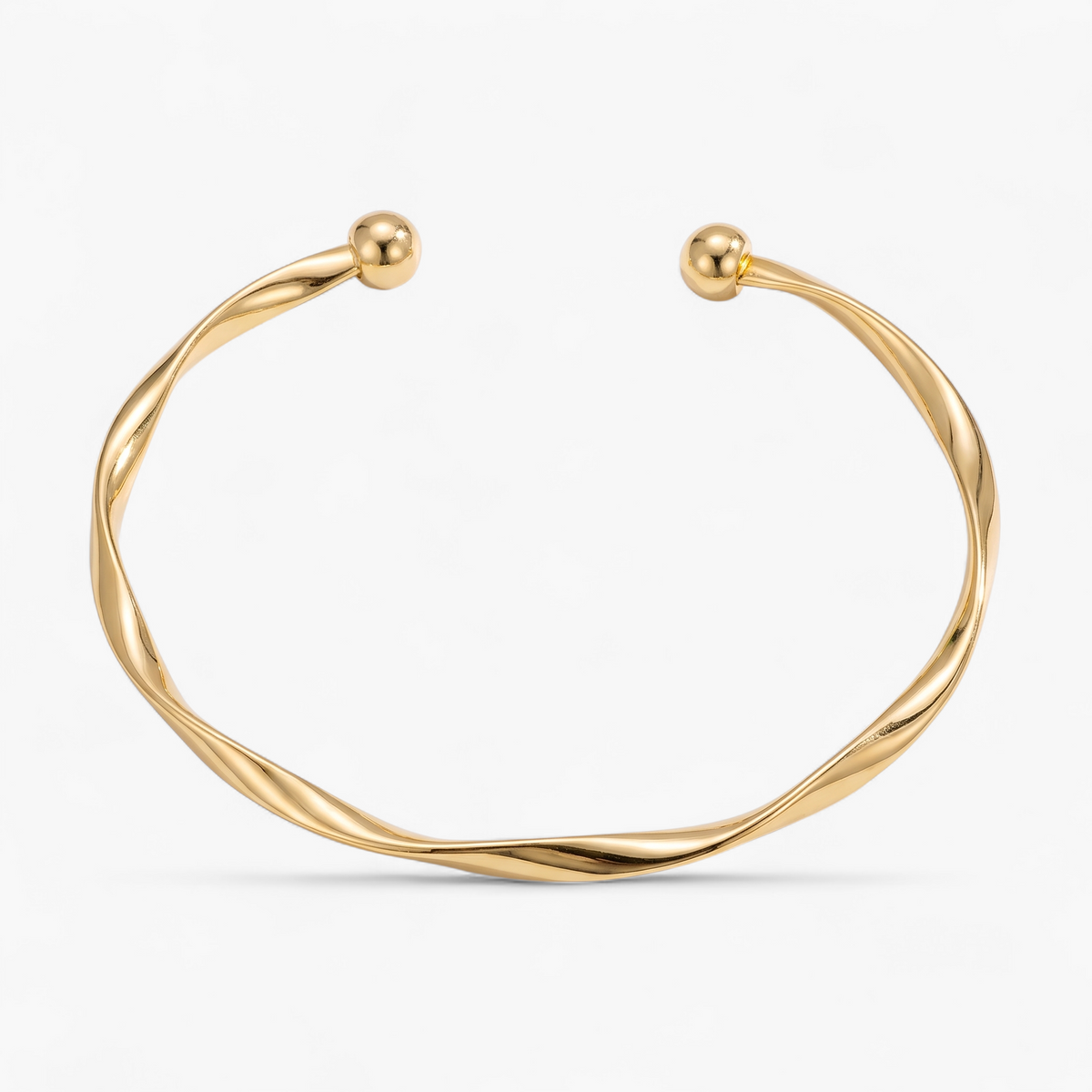 Gold Twisted Cuff Bangle Bracelet - Gold