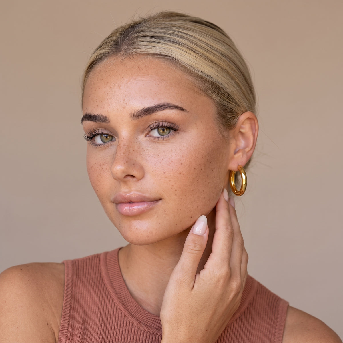 Chunky Gold Hoop Earrings