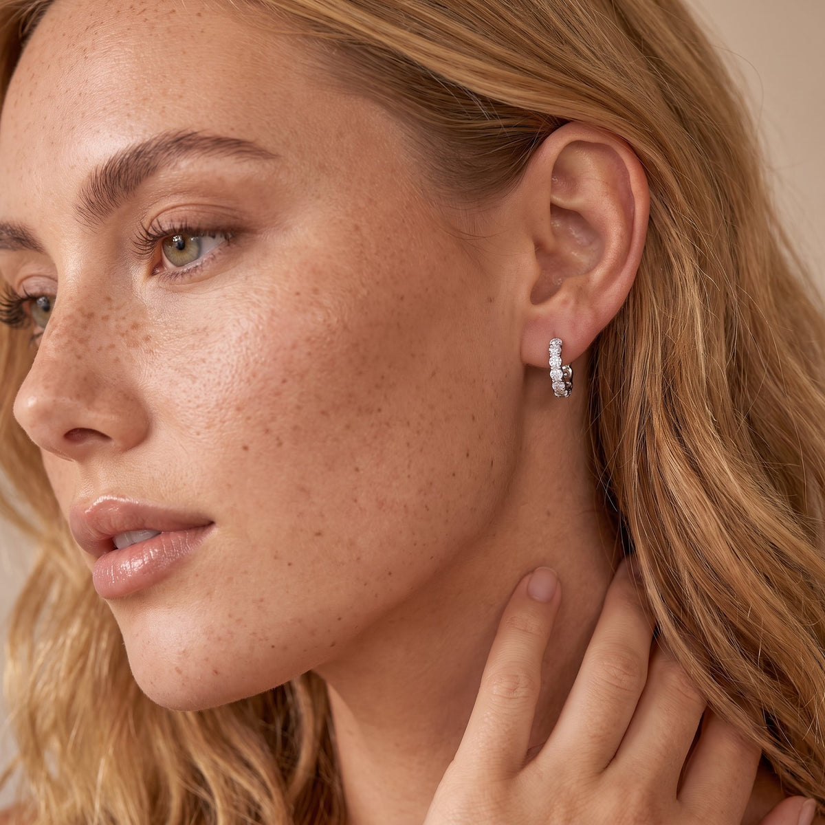 Thea Huggie Hoop Earrings