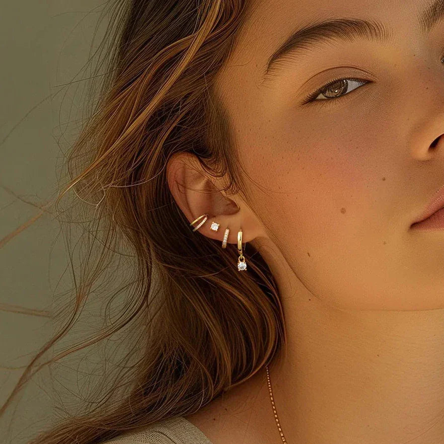 Set de boucles d’oreilles à empiler Luna Spark