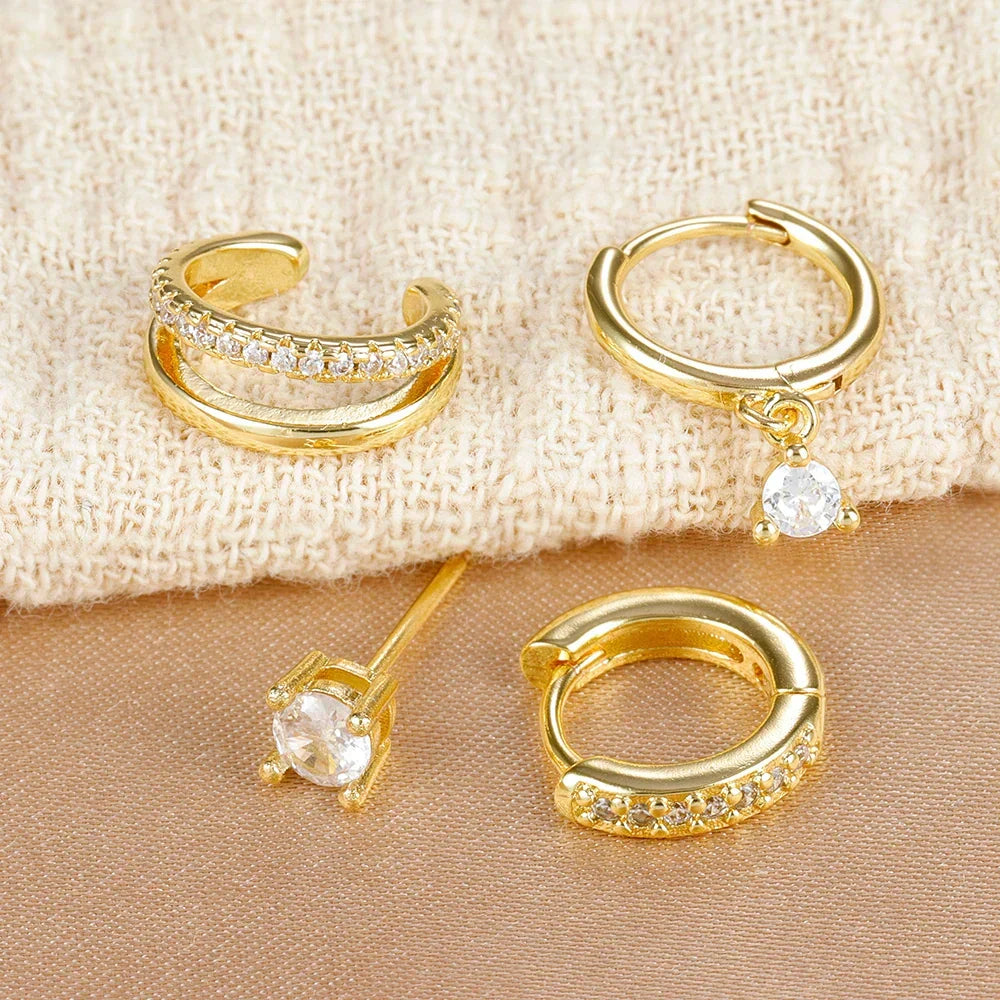 Set de boucles d’oreilles à empiler Luna Spark