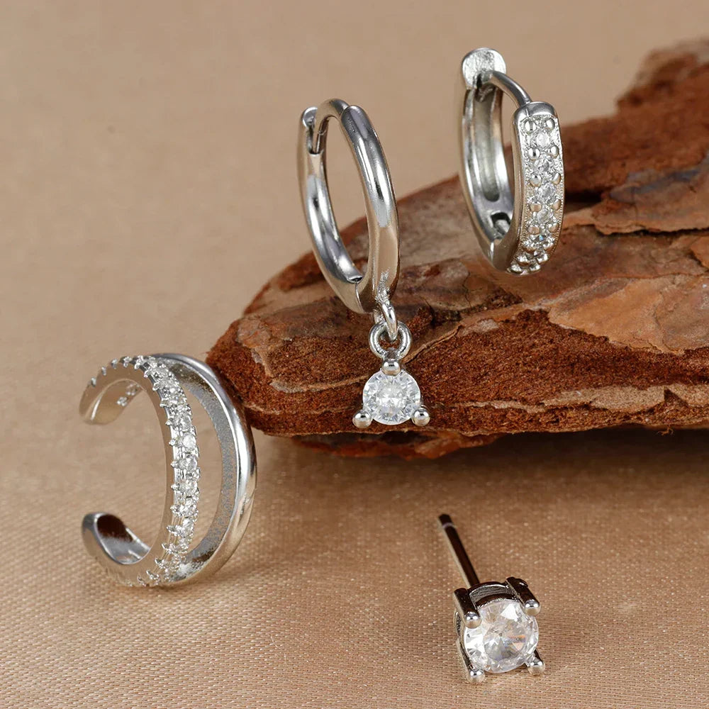 Set de boucles d’oreilles à empiler Luna Spark