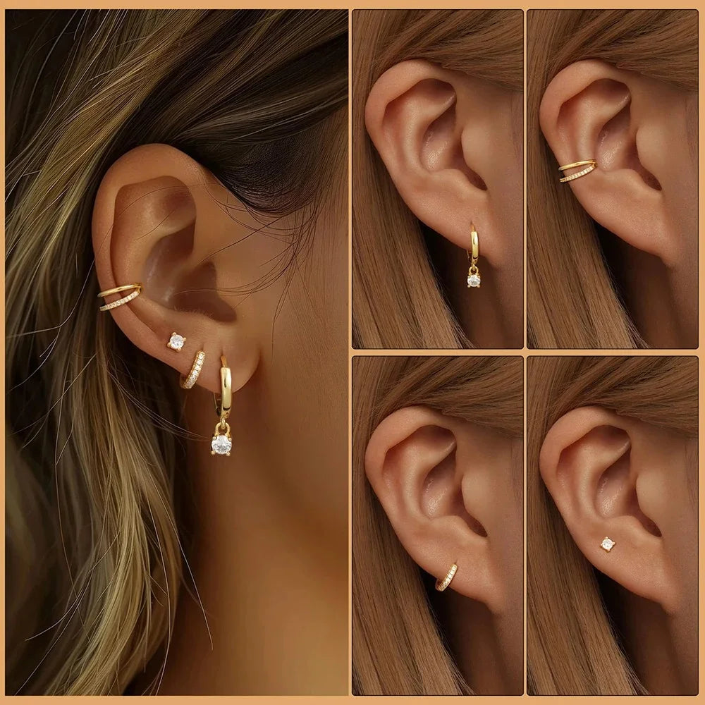 Set de boucles d’oreilles à empiler Luna Spark