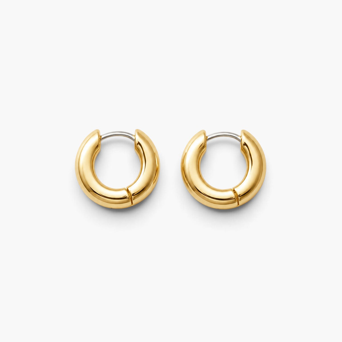 Evervanta dainty gold huggie hoop earrings with a polished finish, perfect for everyday wear.