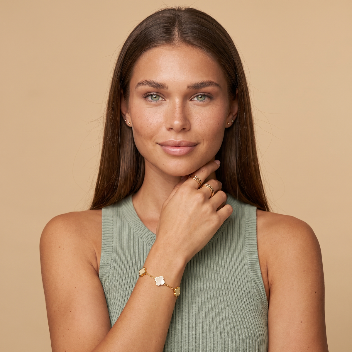 Blush Clover Station Bracelet — Default Title, worn