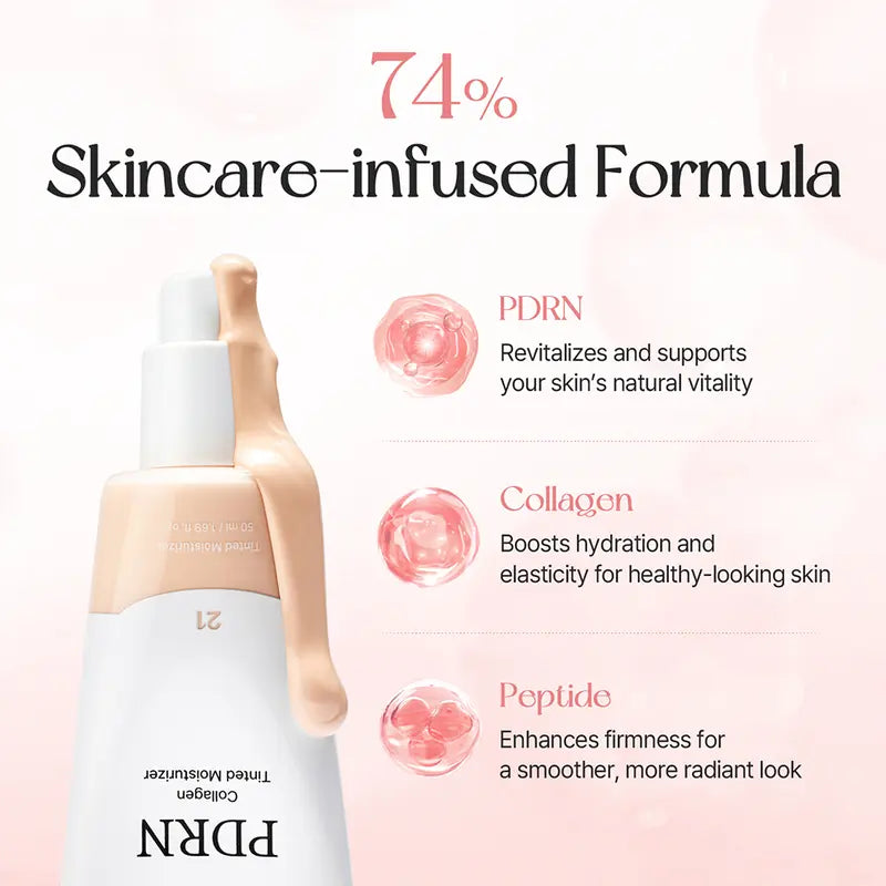 PDRN Collagen Tinted Moisturizer for Hydration, Even Tone & Radiance