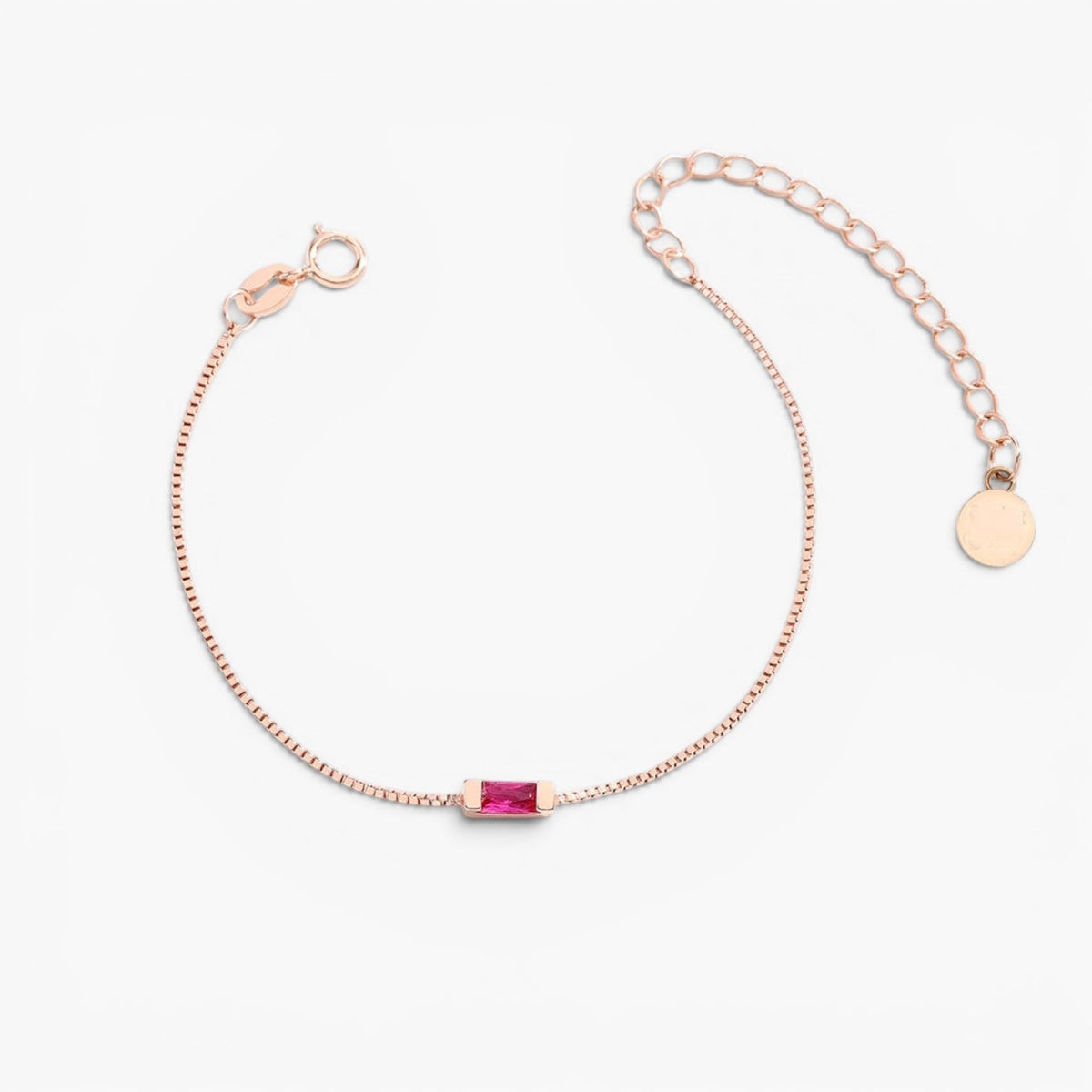 Bracelet chaîne à pierre de naissance taille baguette