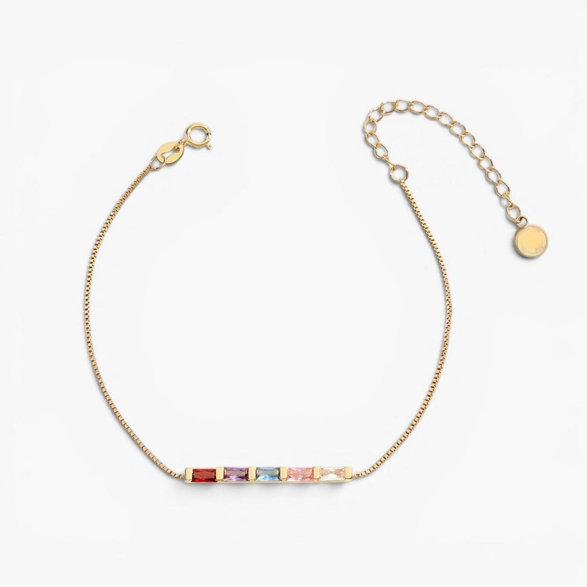 Bracelet chaîne à pierre de naissance taille baguette