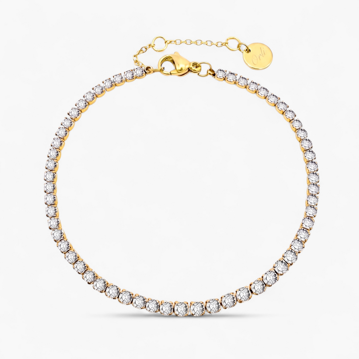 Gold Birthstone Tennis Bracelet - April
