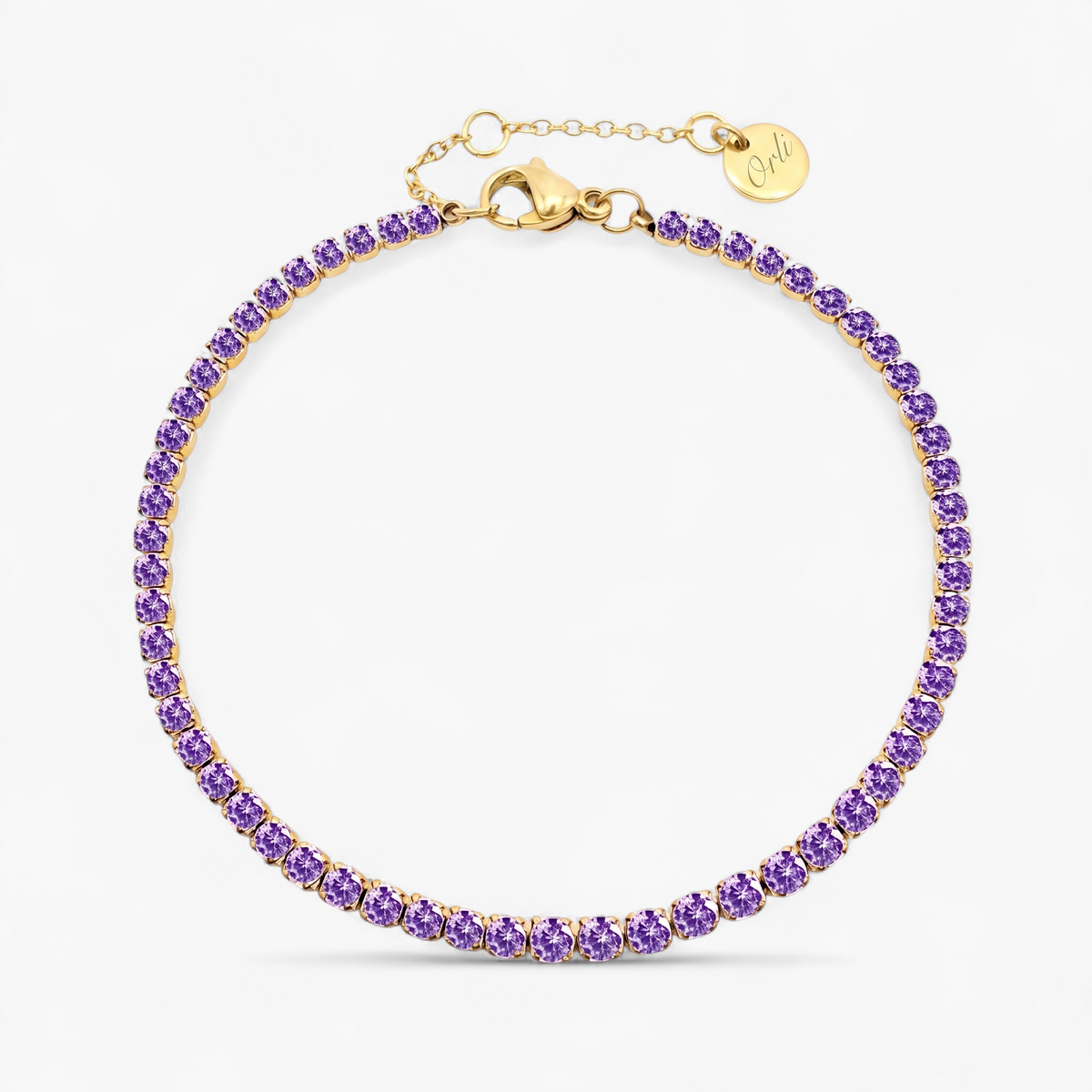 Gold Birthstone Tennis Bracelet - June