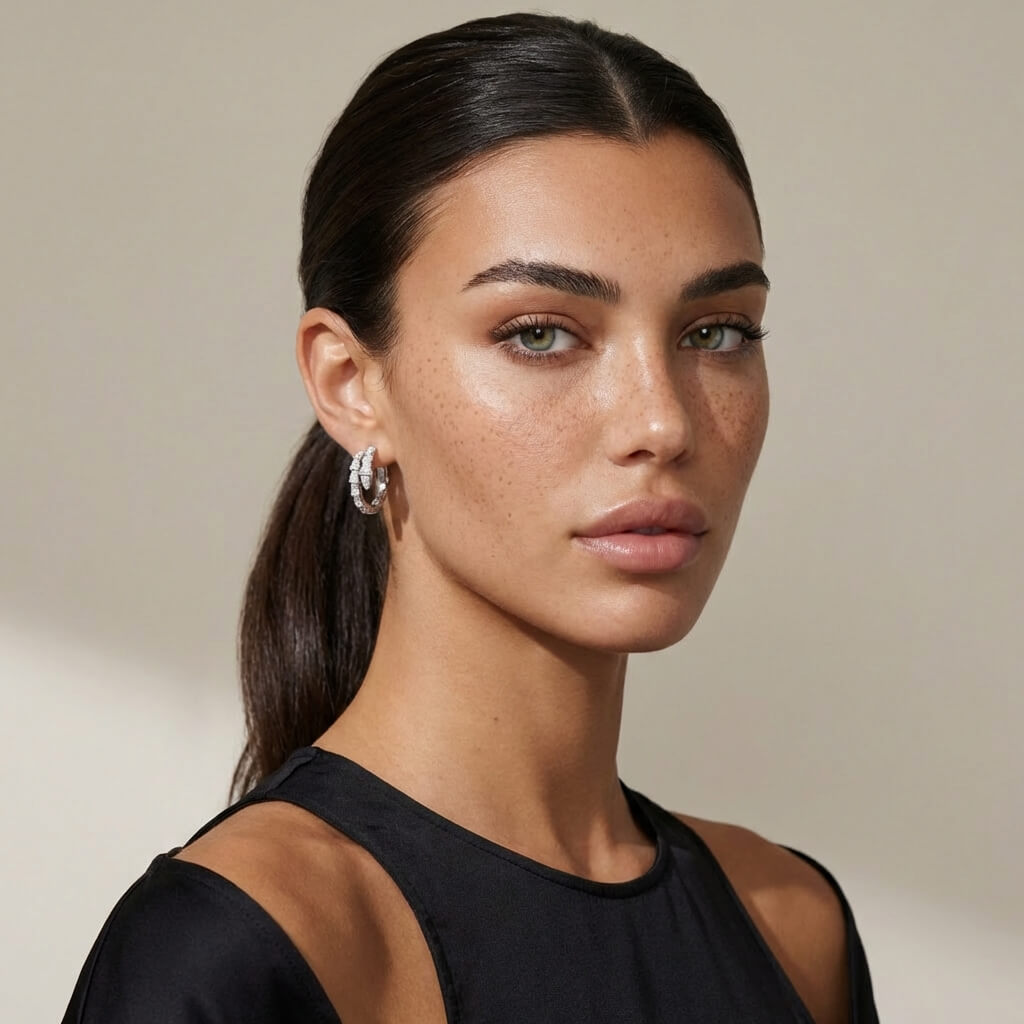 Boucles d’oreilles en zircon à chaîne serpent