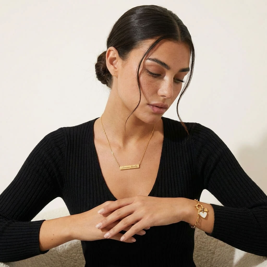 Bracelet à breloque cœur et initiale