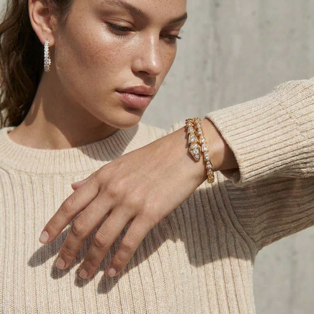Pulsera de serpiente pavé Aurelia