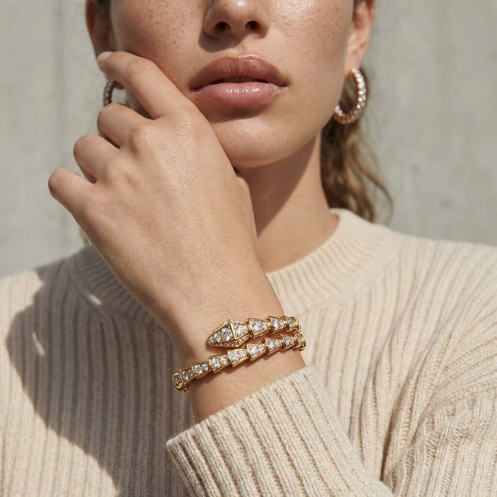 Pulsera de serpiente pavé Aurelia