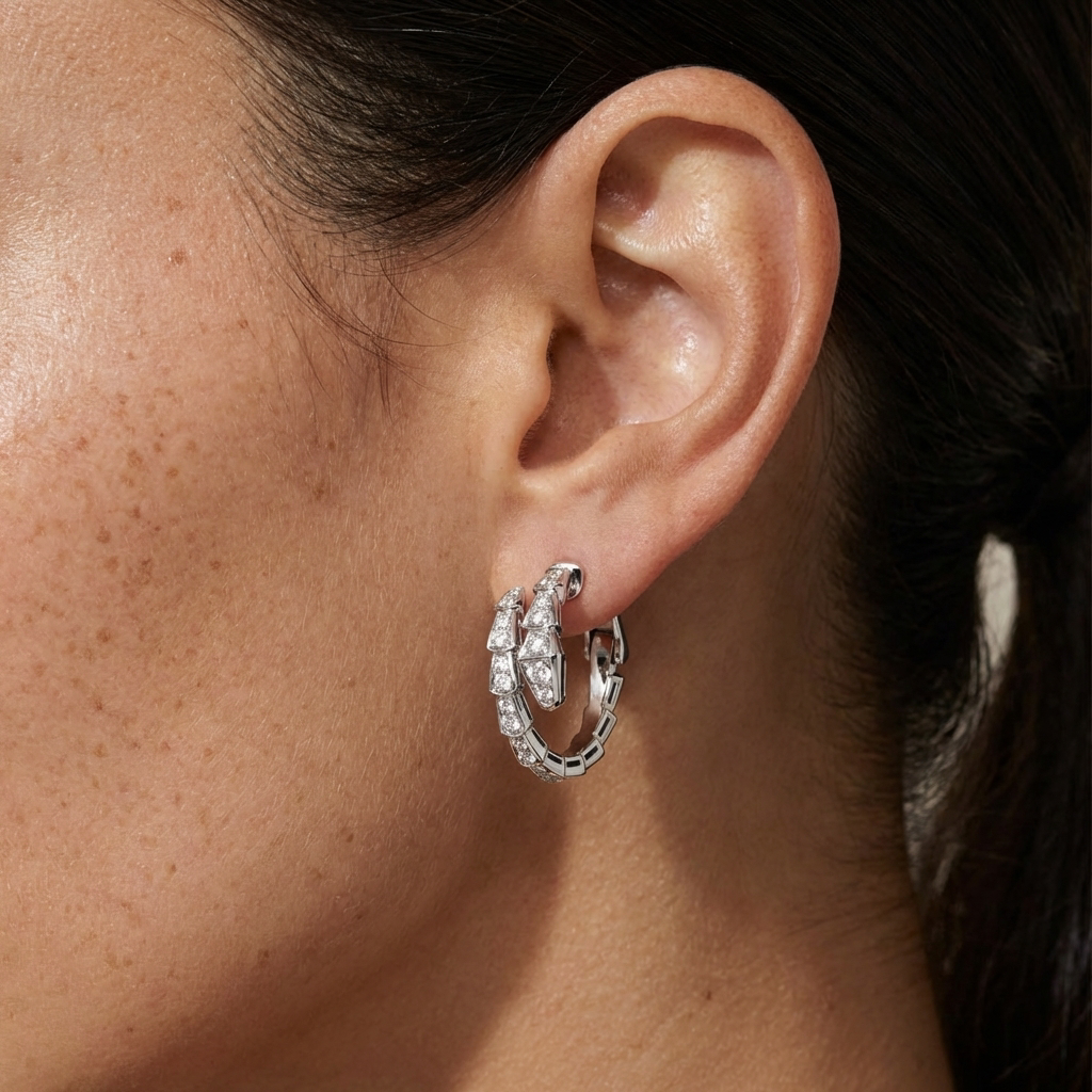 Snake Chain Zircon Earrings