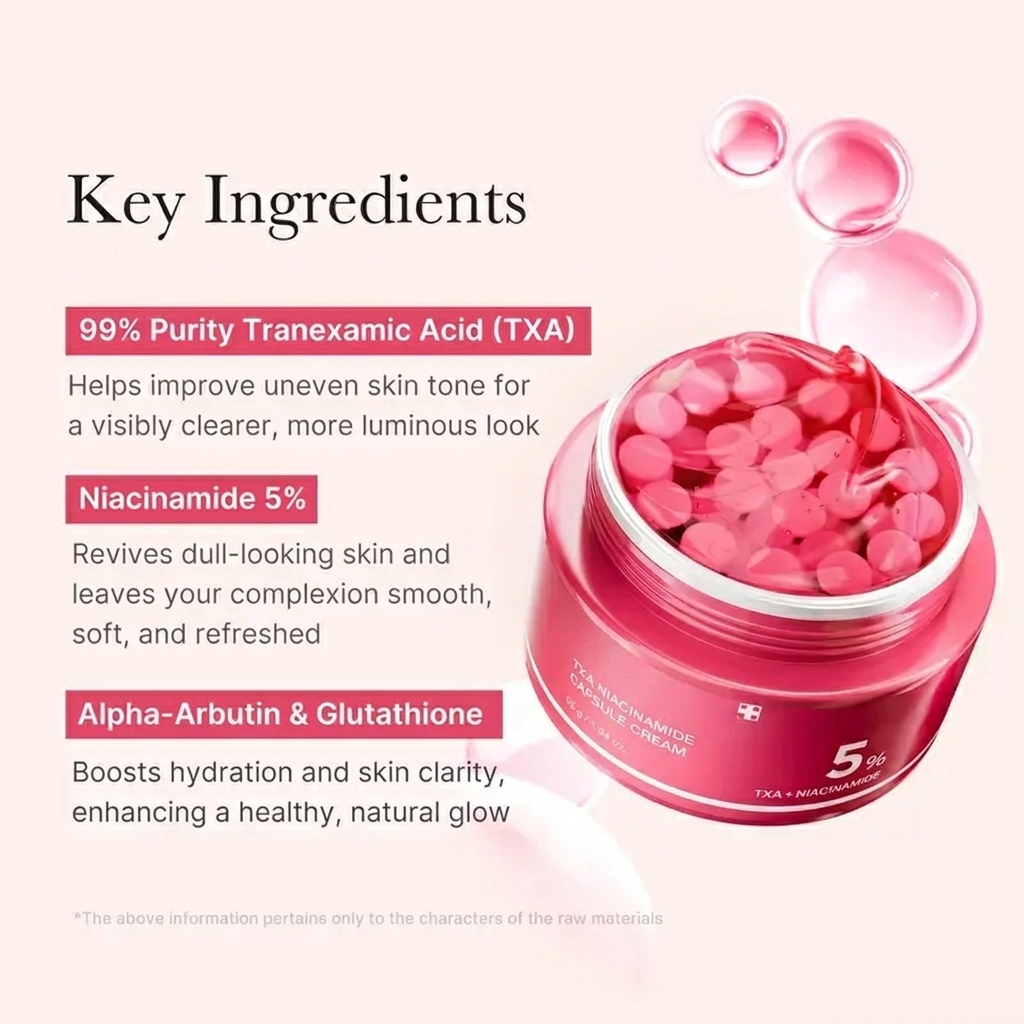 TXA Niacinamide Capsule Cream with Tranexamic Acid for Dark Spots & Glass Skin