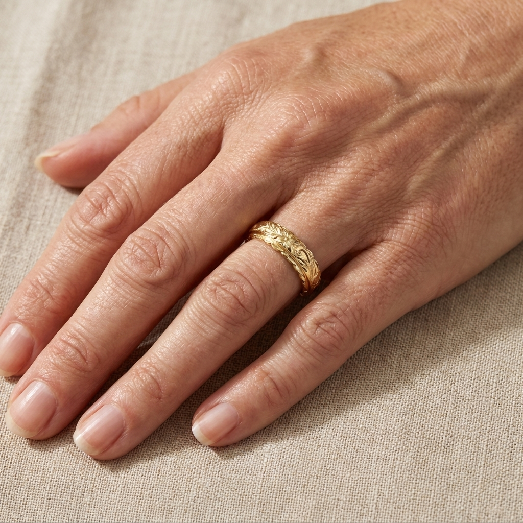 Vintage Hawaiian Flower Band Ring