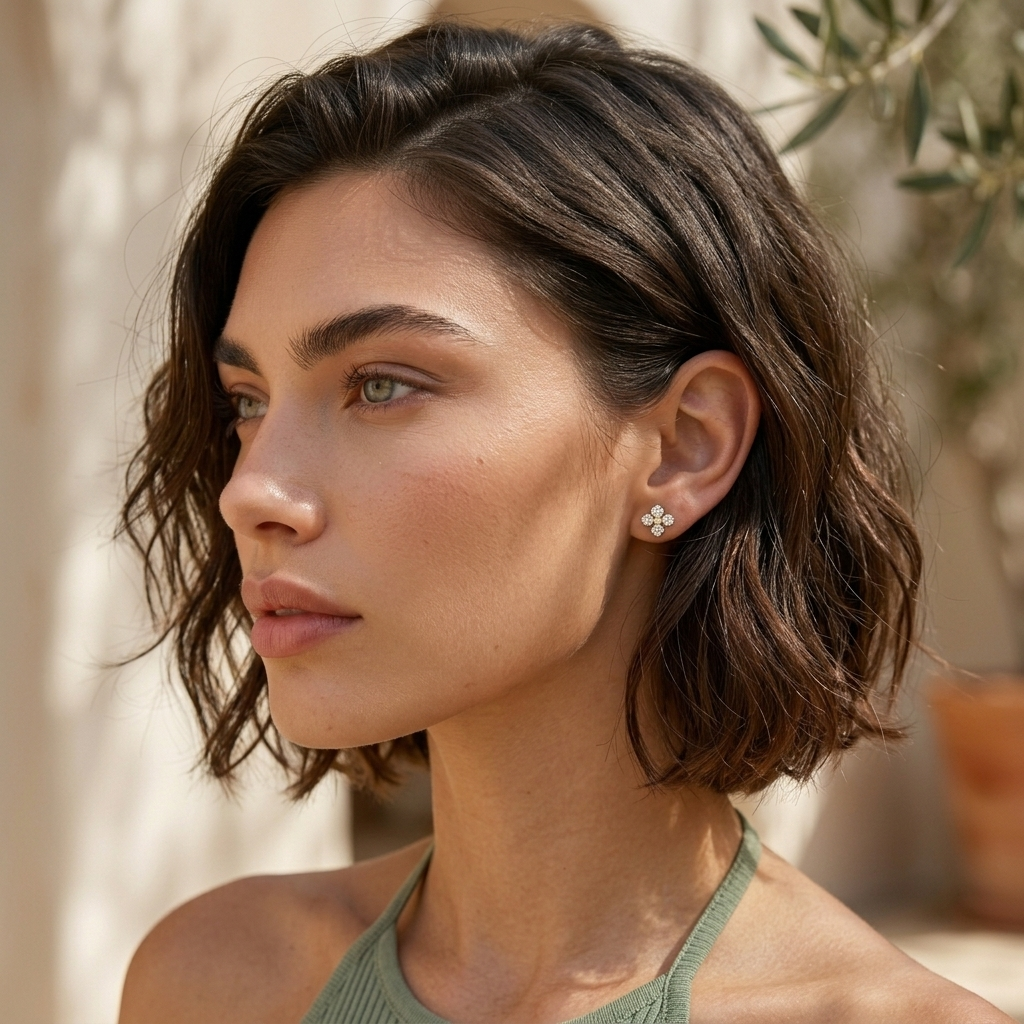 Boucles d’oreilles puces en cristal Aria