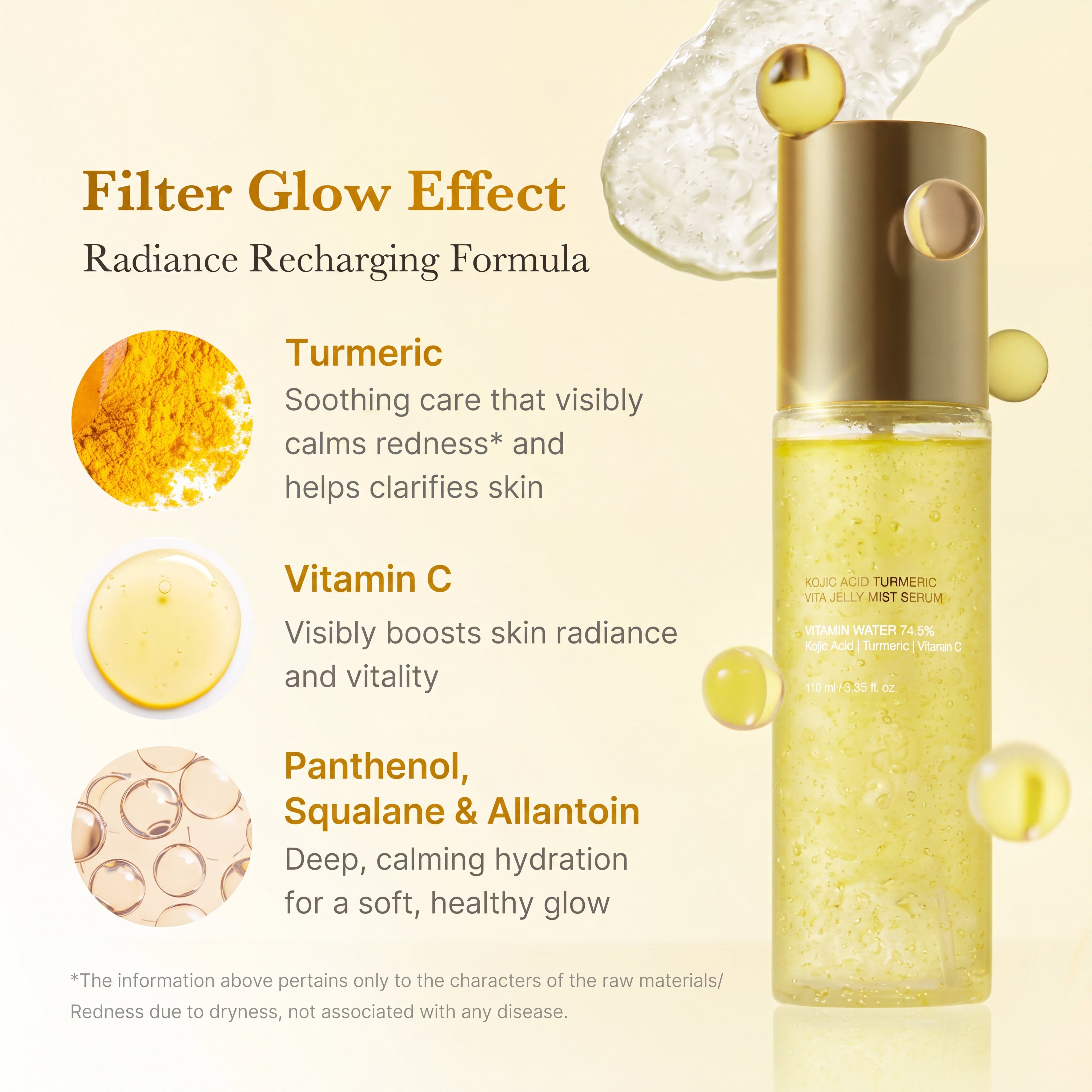 Pink & Gold PDRN Kojic Acid Jelly Mist Serum Duo for Hydration, Radiance & Brightening