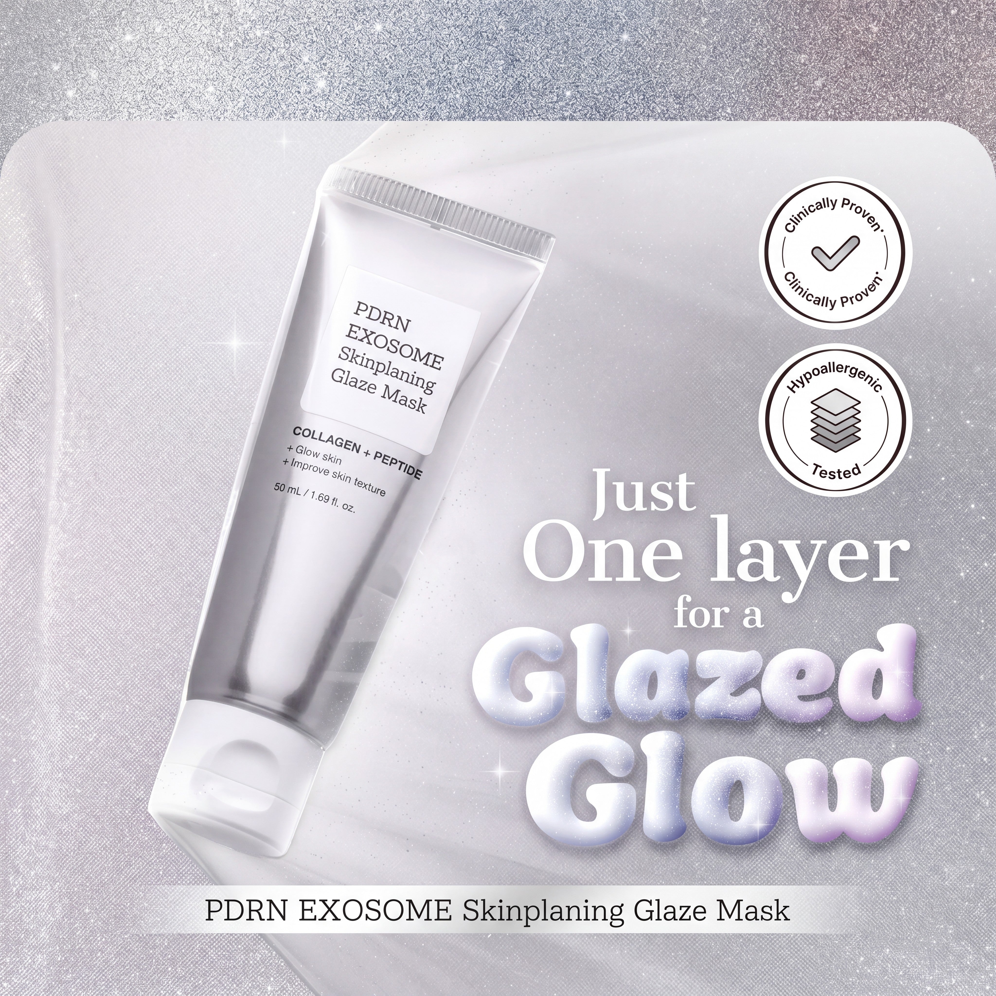 PDRN Exosome Skinplaning Glaze Mask for Hydration, Glass Skin & Glow