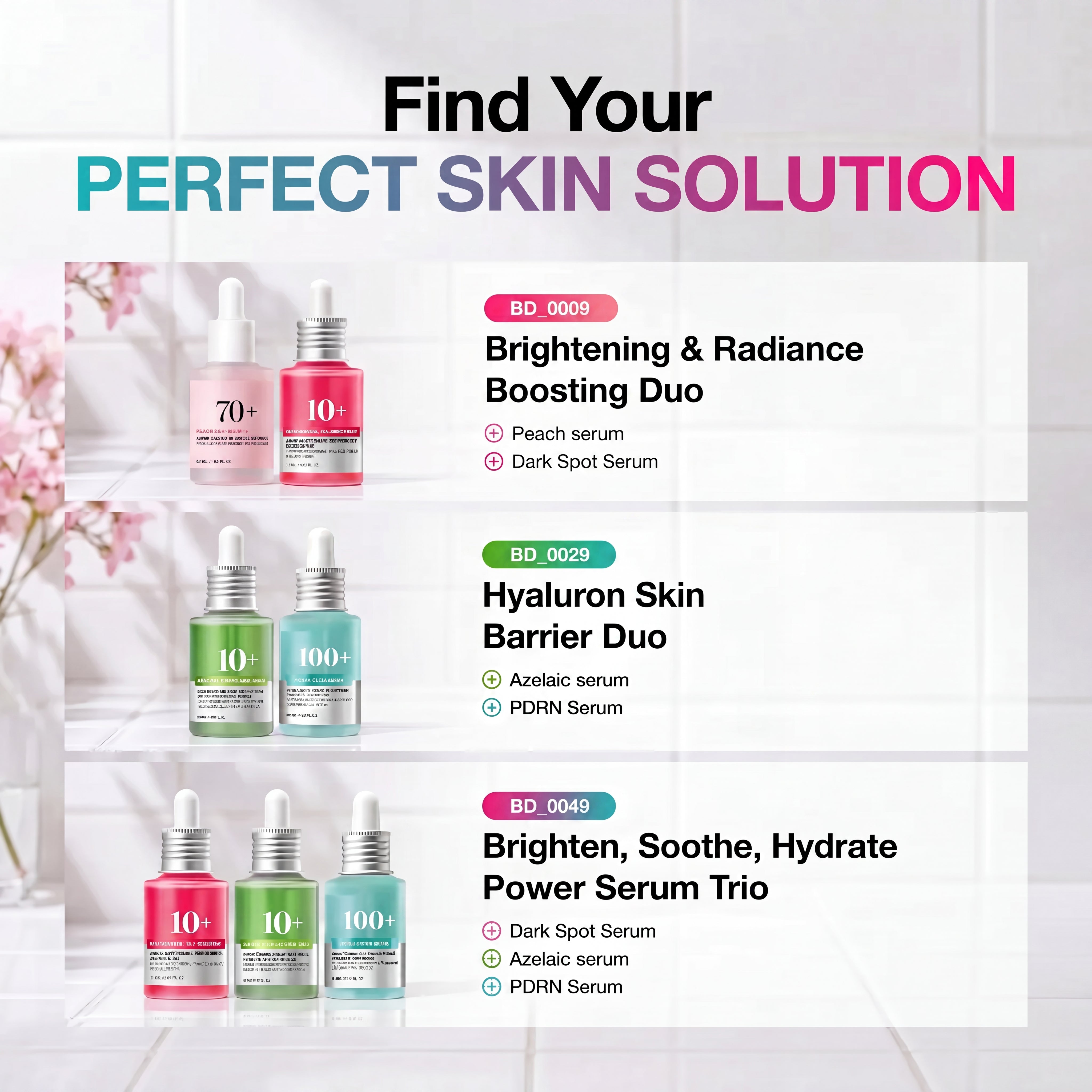 Mix & Match Serum Set for Hydration, Brightening & Anti-Aging