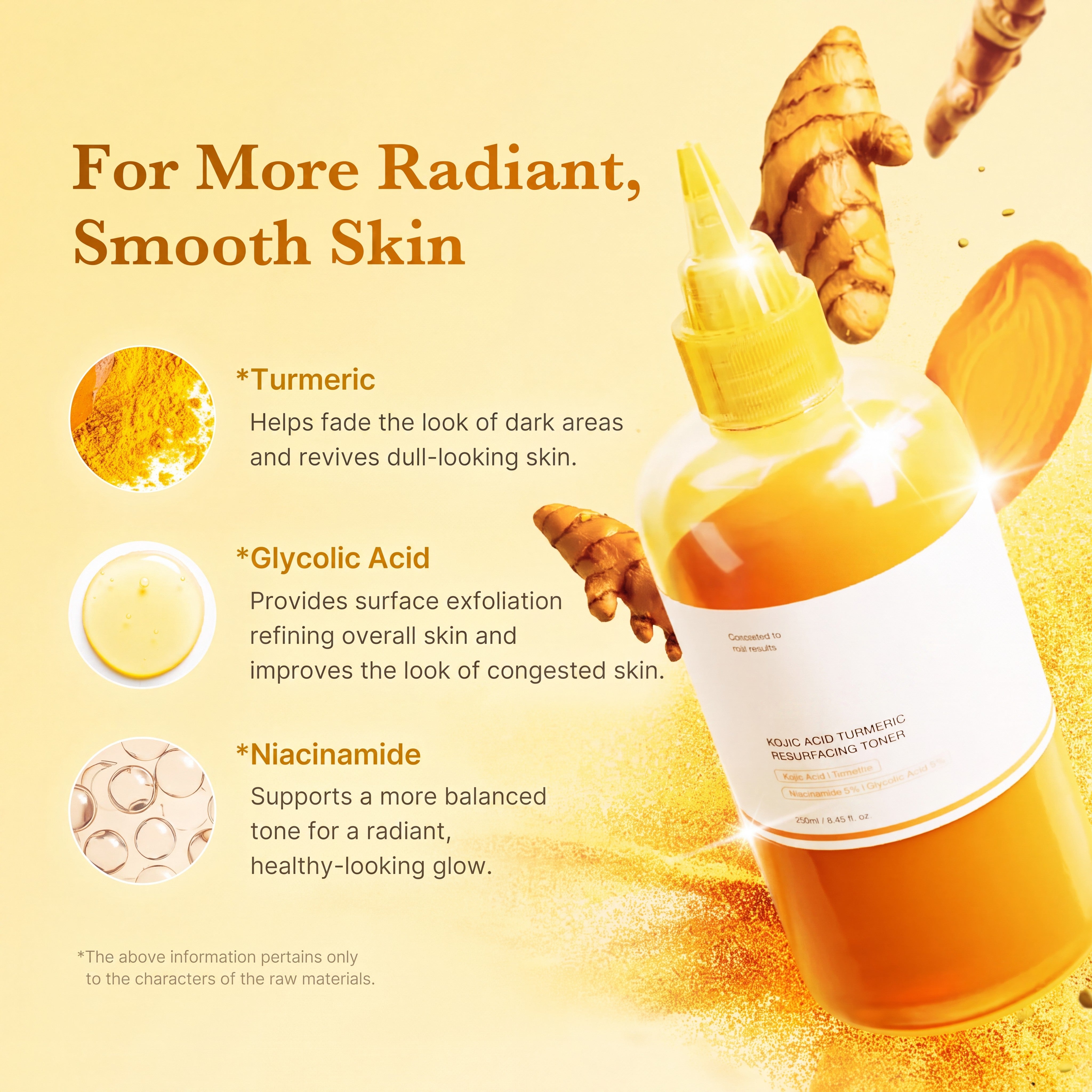 Kojic Acid Turmeric Toner for Hyperpigmentation, Uneven Tone & Texture