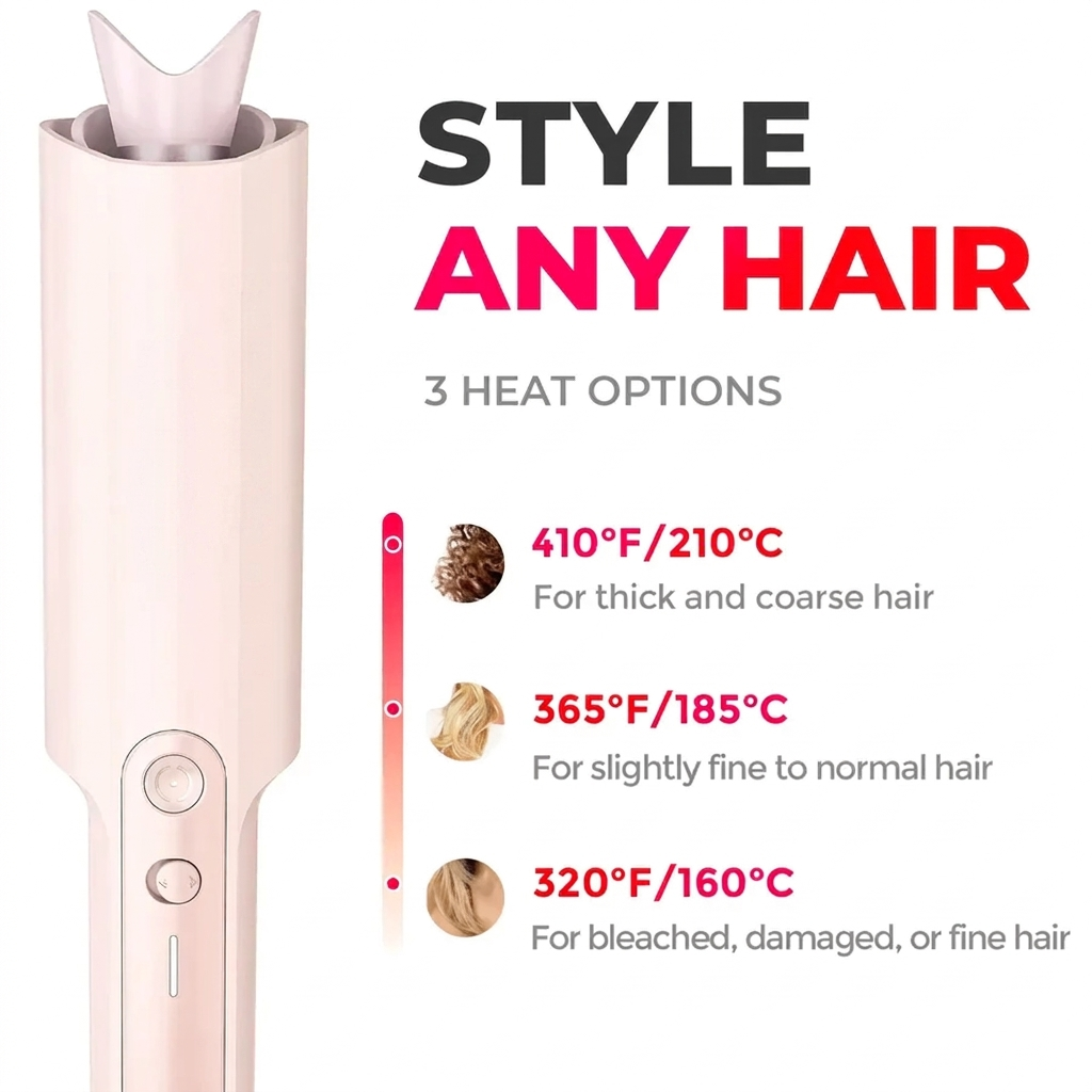 CurlPro Plus Pink for Automatic Curls, Waves & At-Home Styling