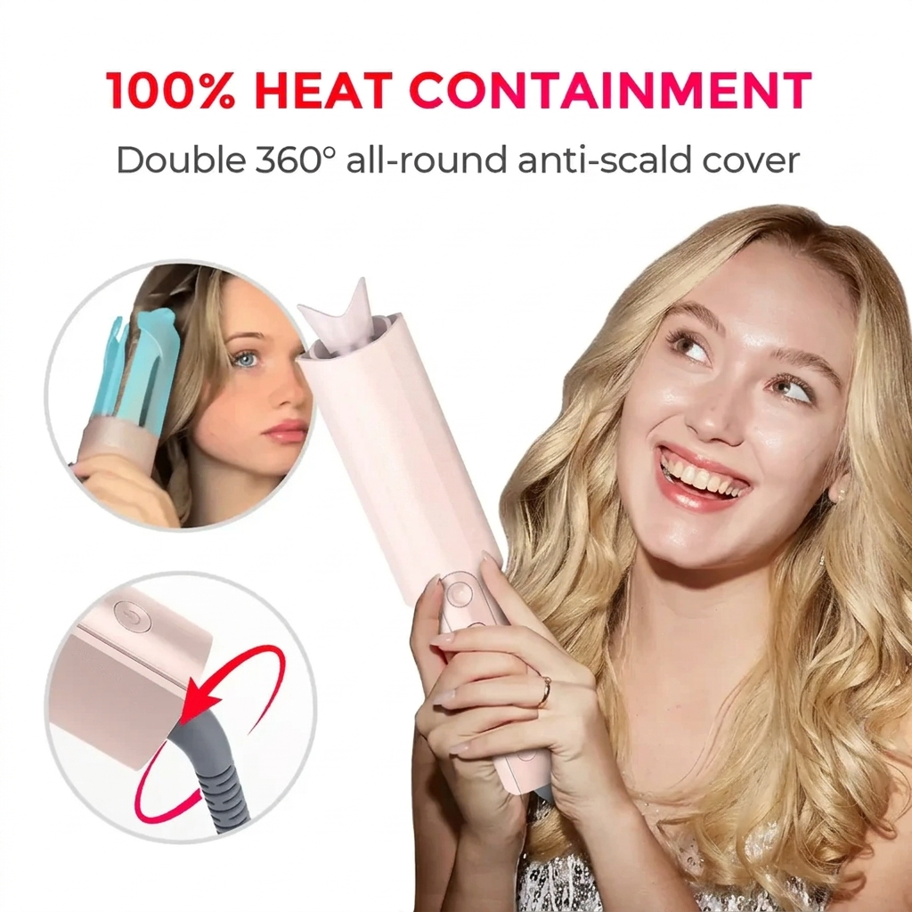 CurlPro Plus Pink for Automatic Curls, Waves & At-Home Styling