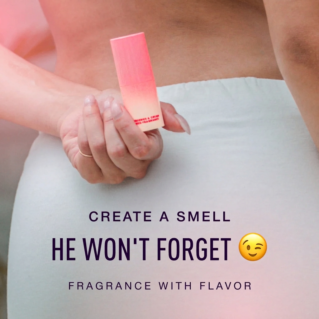 Strawberries and Cream Roll-On Solid Fragrance – Sweet Fruity Vegan Perfume for On-the-Go