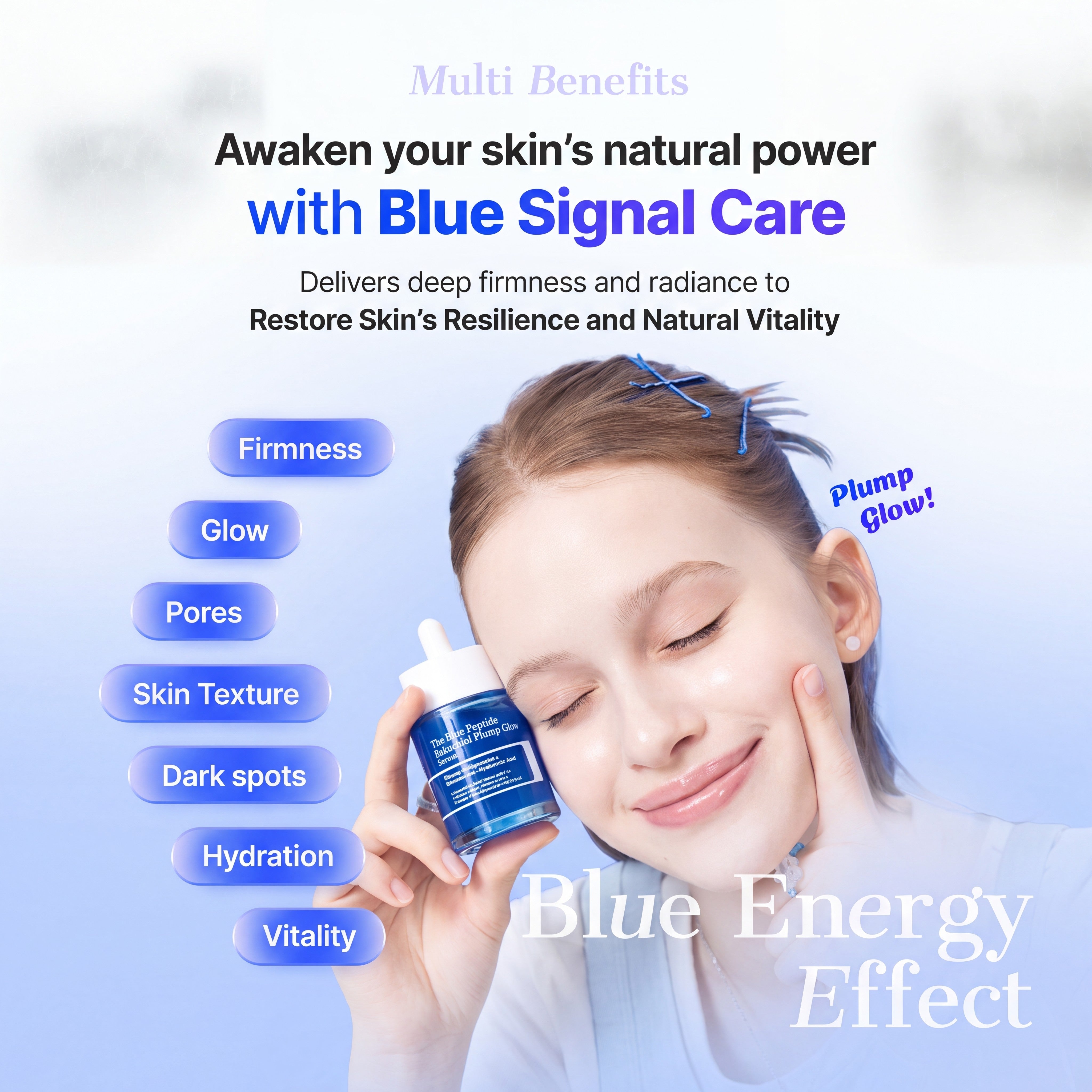 The Blue Peptide Bakuchiol Plump Glow Serum for Pores and Dark Spots