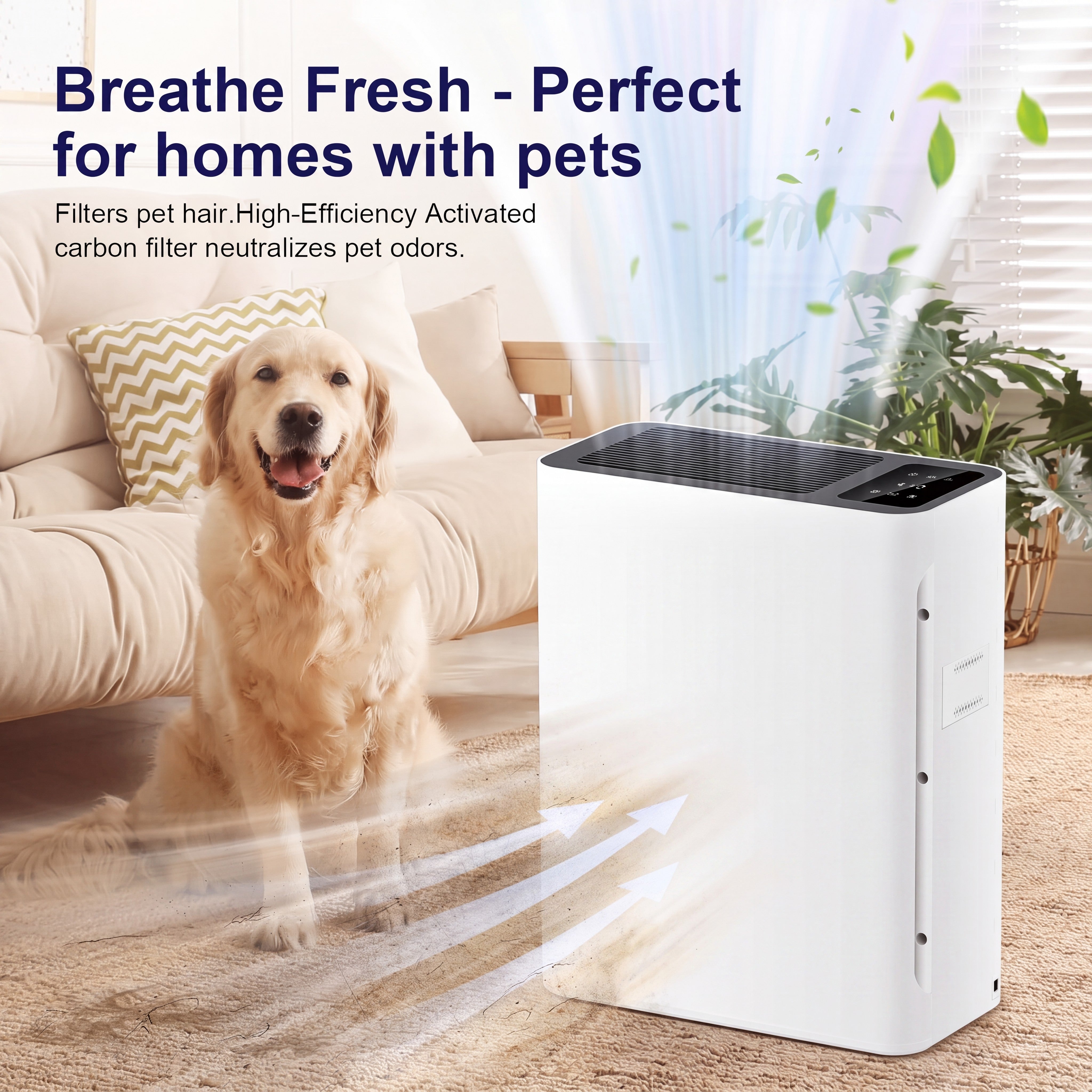 HEPA Air Purifier for Home Large Room 1295 sq ft, Timer, Air Quality Sensor